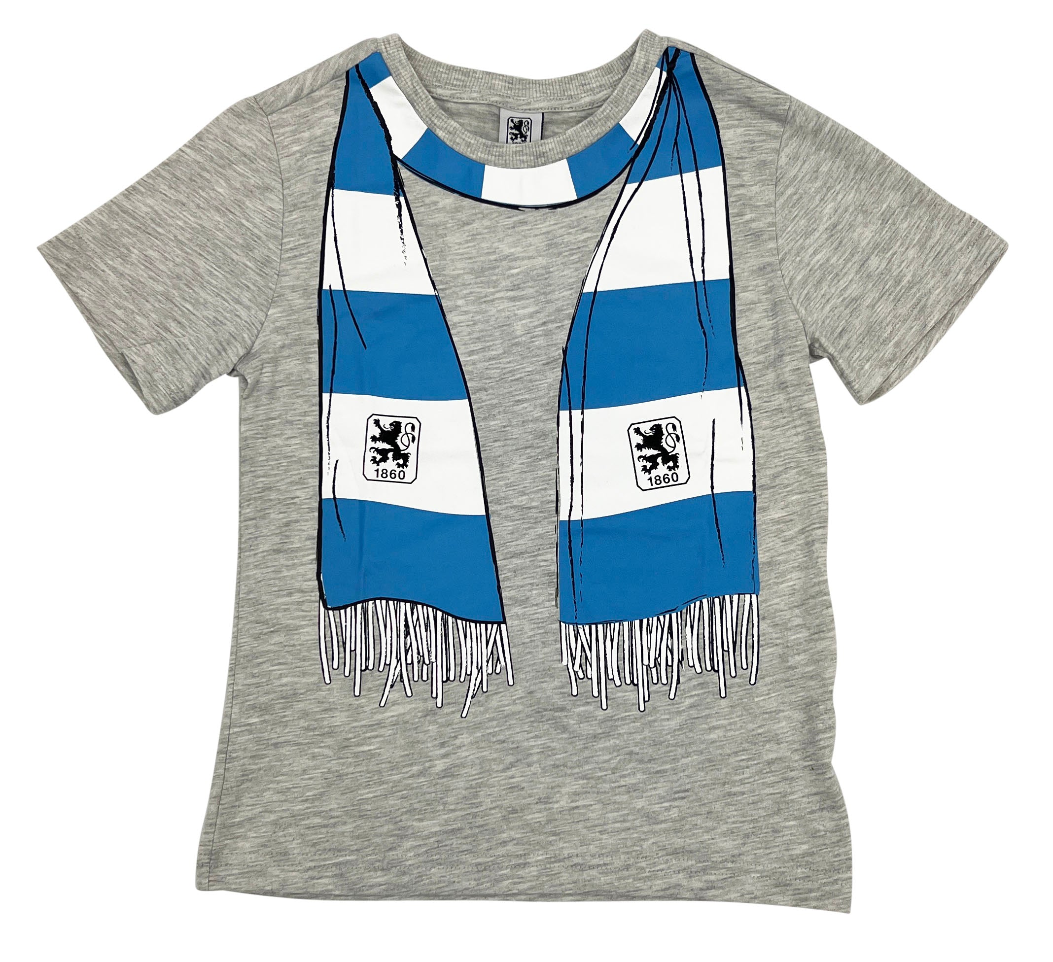 Kinder T-Shirt Schal hellgrau