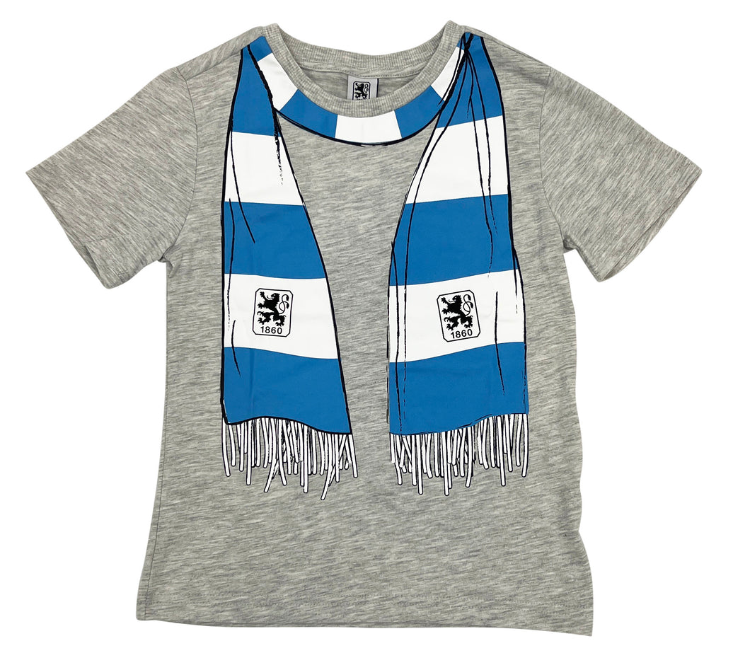 Kinder T-Shirt Schal hellgrau