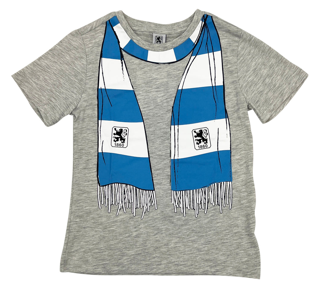 Kinder T-Shirt Schal hellgrau